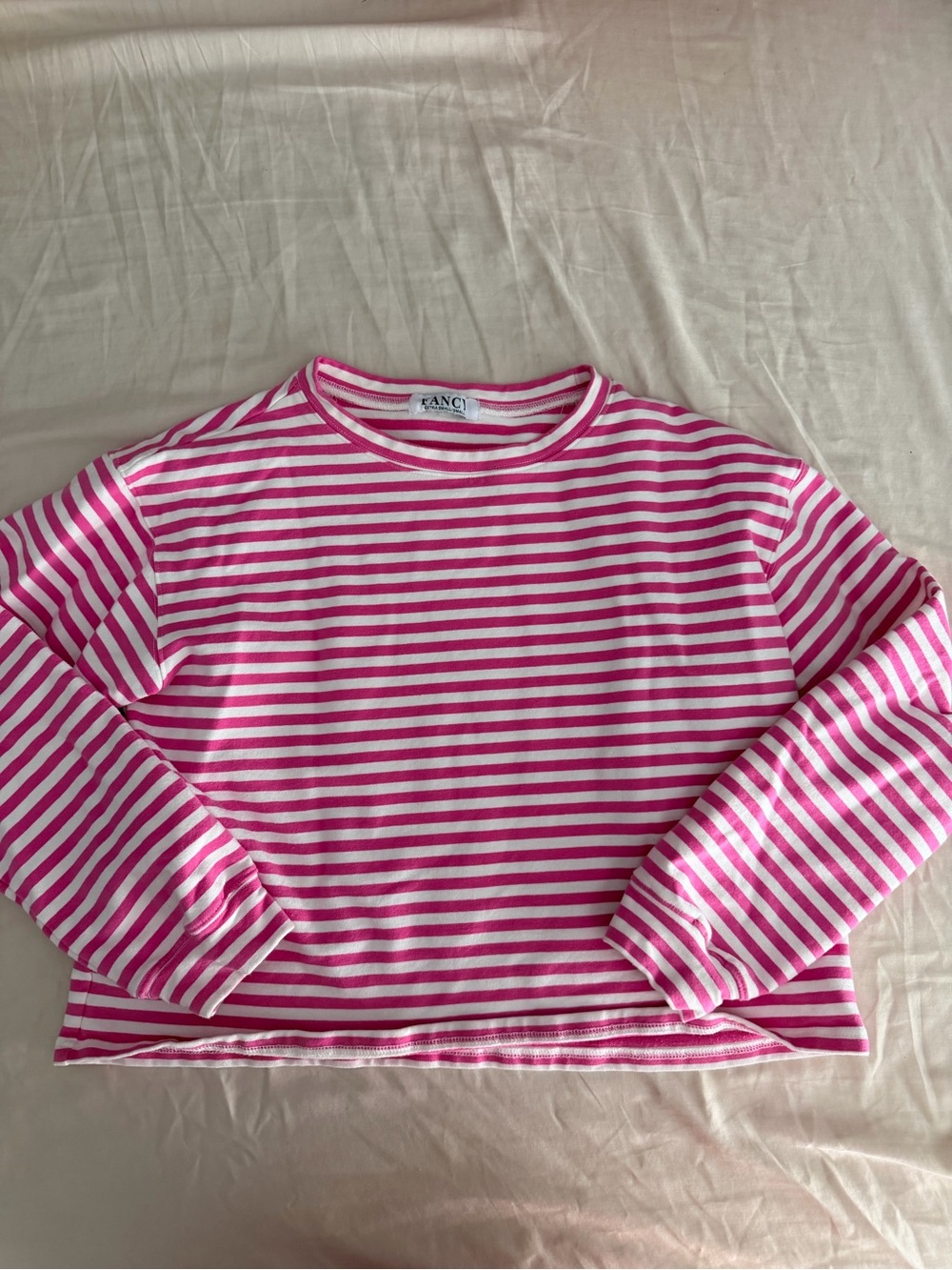 Fancy stripe pink long sleeve Xs/s